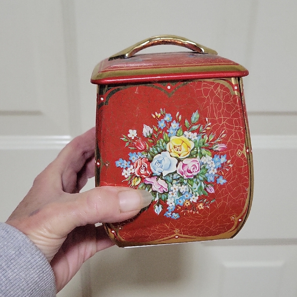 Vintage English Blue Bird Decorative Tin Box